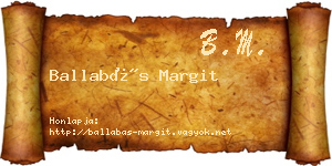 Ballabás Margit névjegykártya