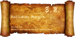 Ballabás Margit névjegykártya